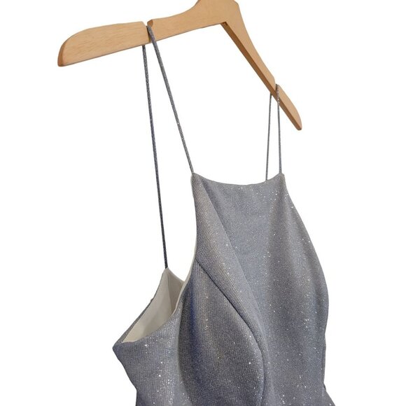 Betsy & Adam Galaxy Glitter Ball Gown A-Line Floor Length Gown Maxi Dress 14 - Picture 5 of 16